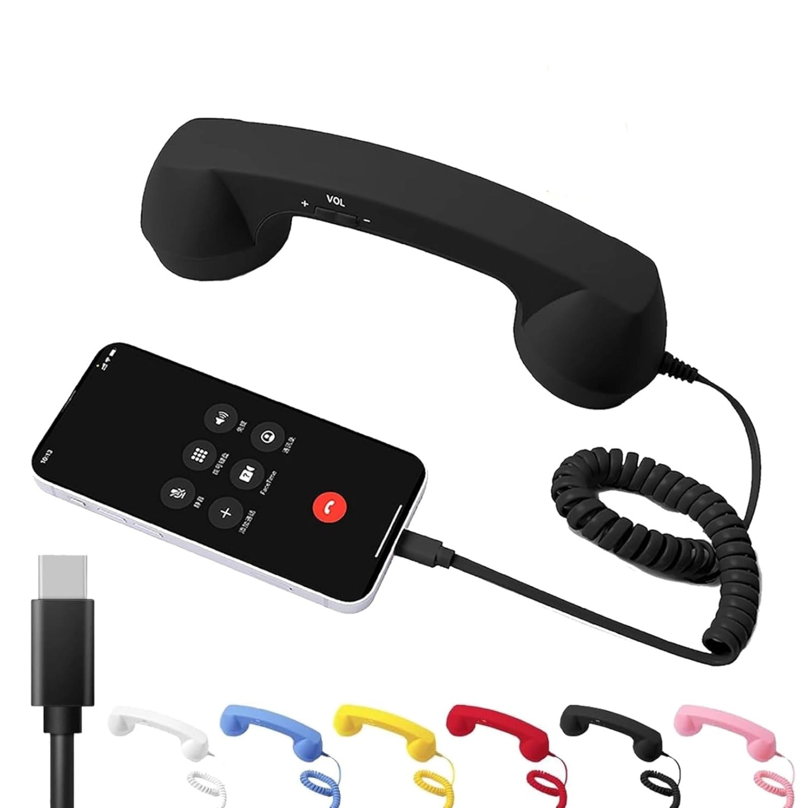 Black Retro Telephone Handset for iPhone