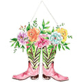 Pink Cowboy Boots PVC Door Hanger