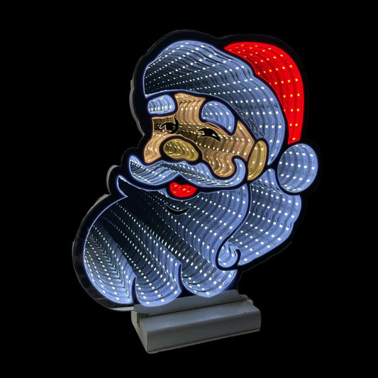 Infinity Santa Face w/ Wooden Base 12"