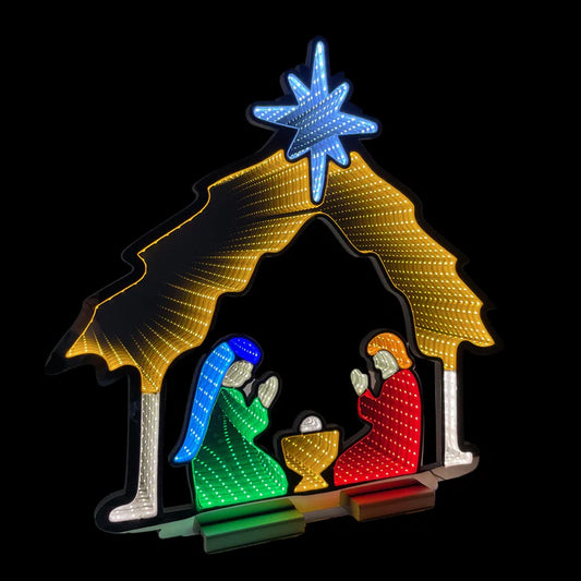 Infinity Standing Nativity w/ Wooden Base 26"