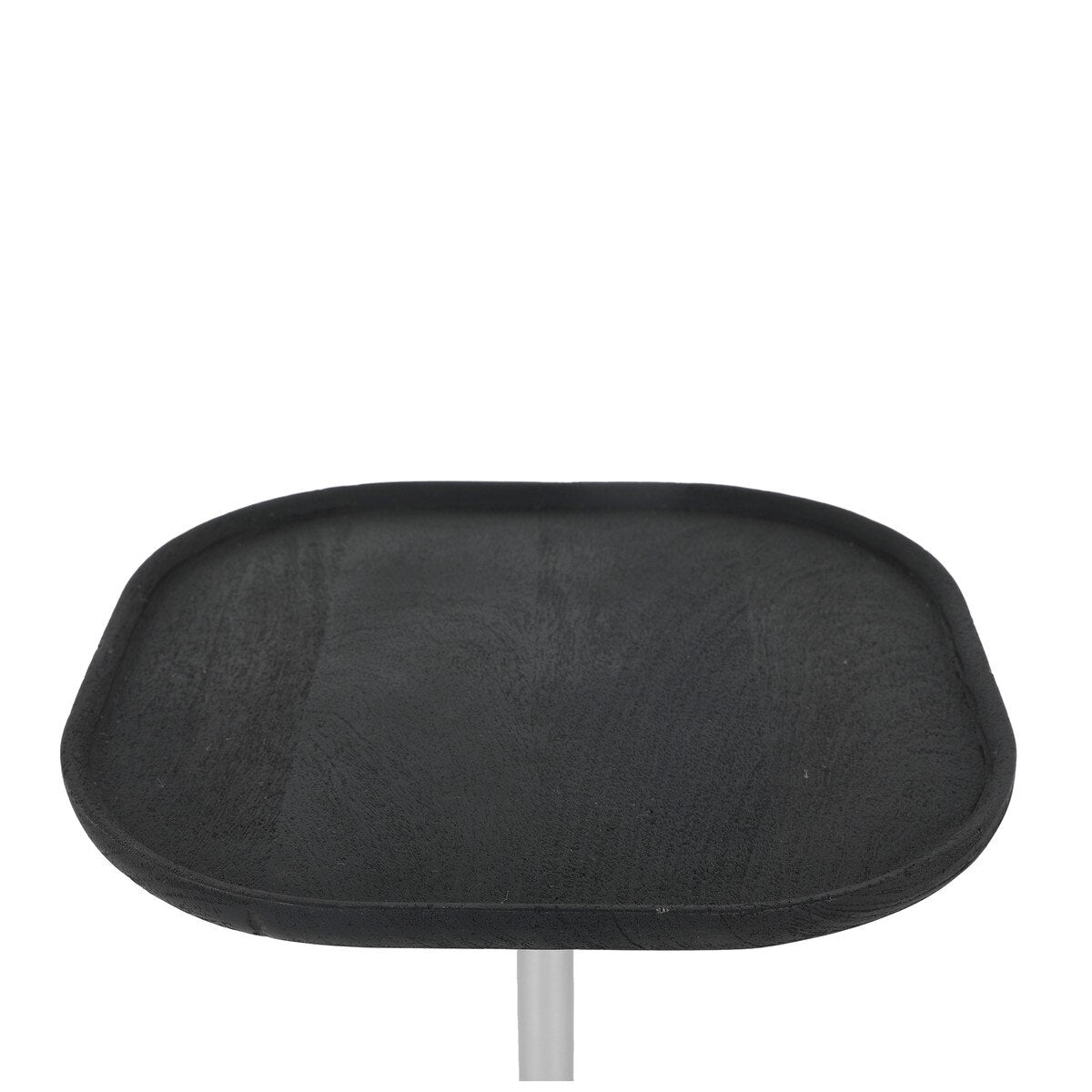 Wood, Iron, and Marble Accent Table, Black/Green