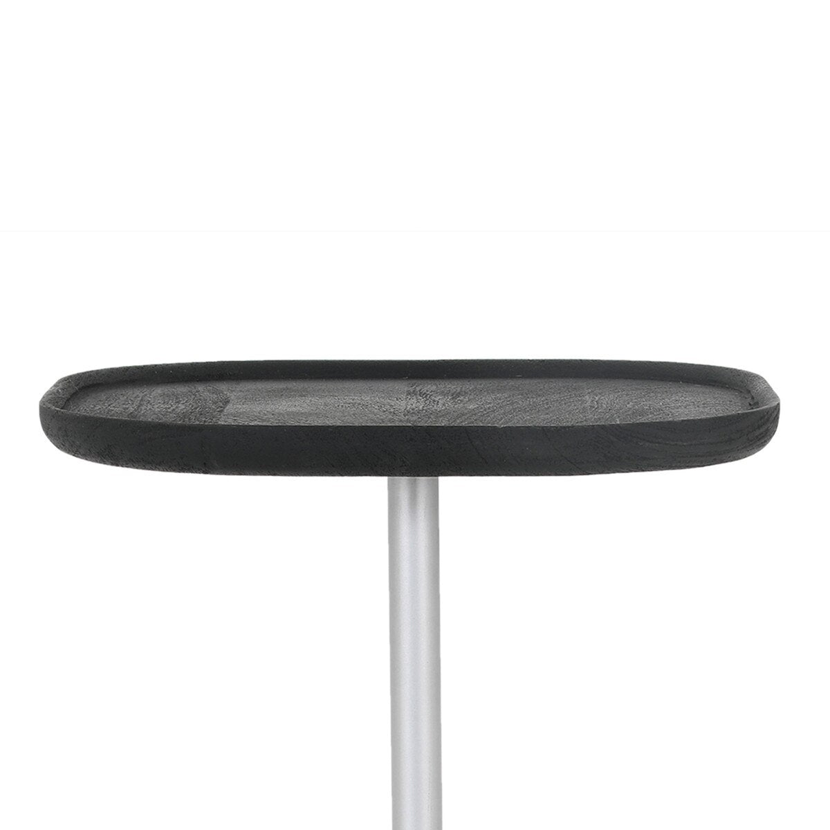 Wood, Iron, and Marble Accent Table, Black/Green
