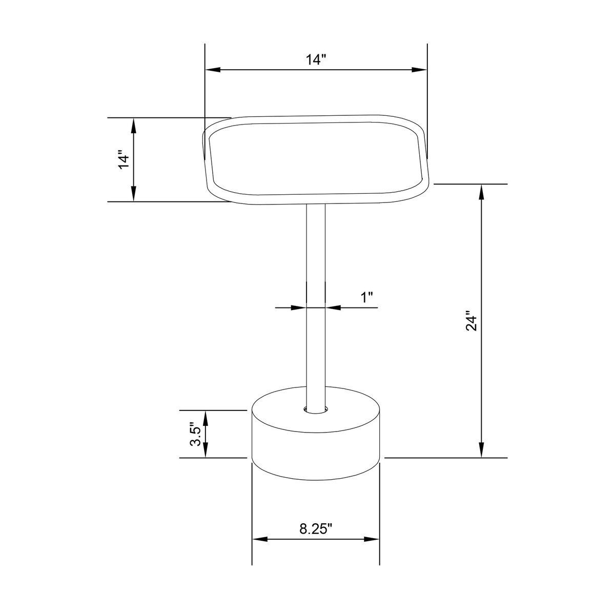Wood, Iron, and Marble Accent Table, Black/Green