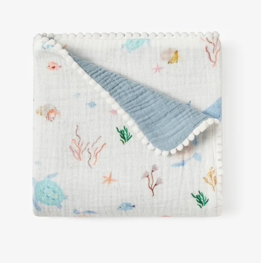 Ocean Adventure Organic Muslin Security Blanket