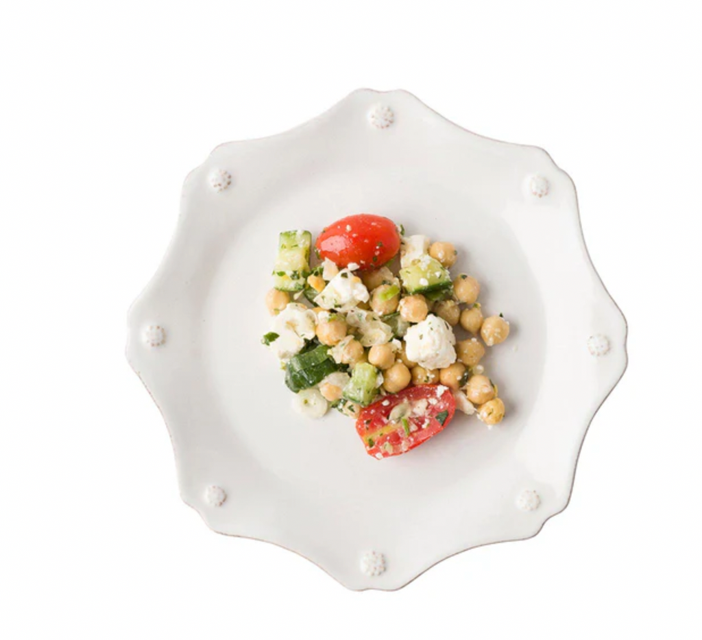 Berry & Thread Scallop Salad Plate - Whitewash