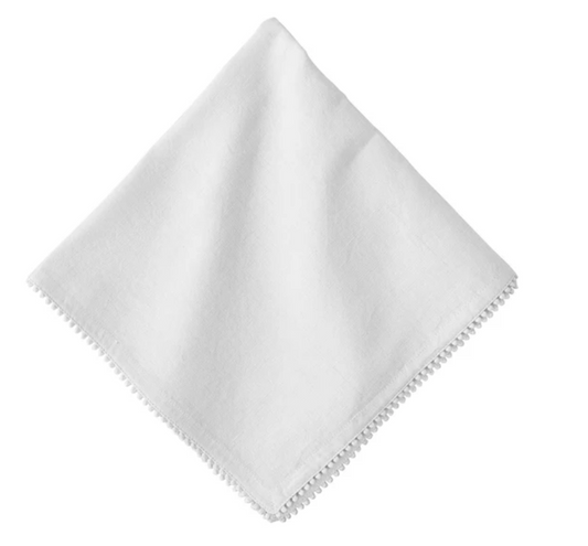 Berry Trim Napkin - White