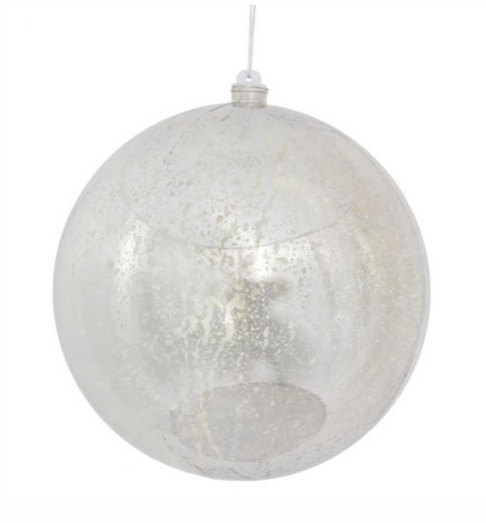 10" Mercury Ball Ornament - Silver