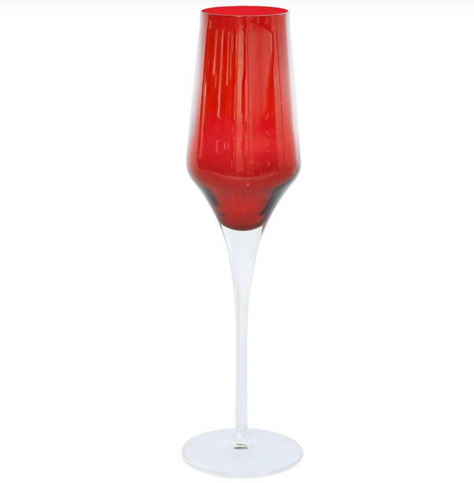 Red Contessa Champagne Glass