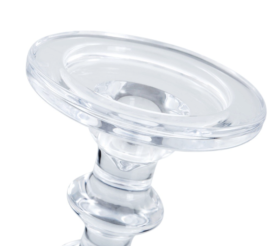 Clear Glass Candle Holder