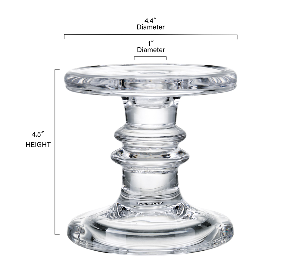 Clear Glass Candle Holder 3 Piece Set