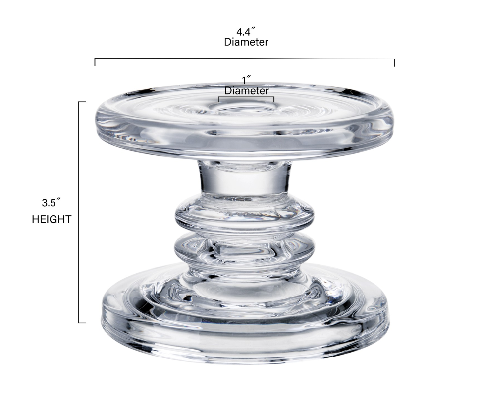 Clear Glass Candle Holder 3 Piece Set