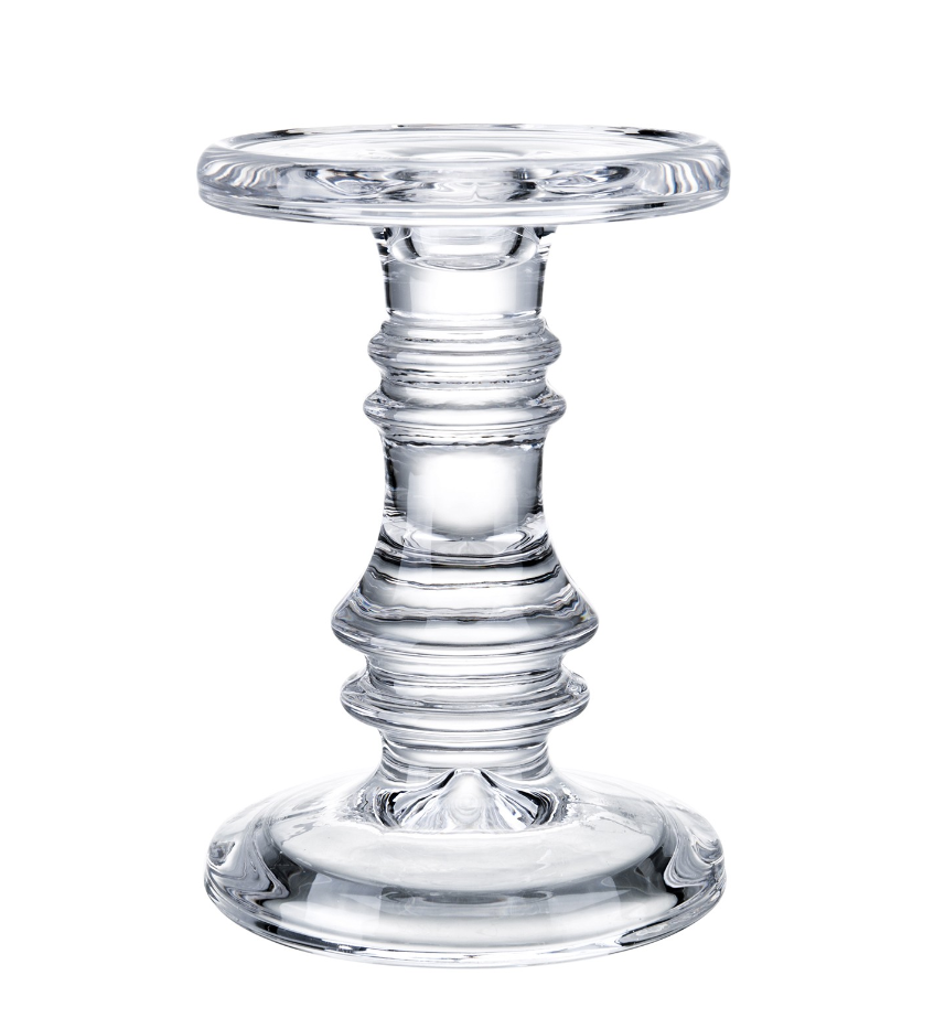 Clear Glass Candle Holder 3 Piece Set