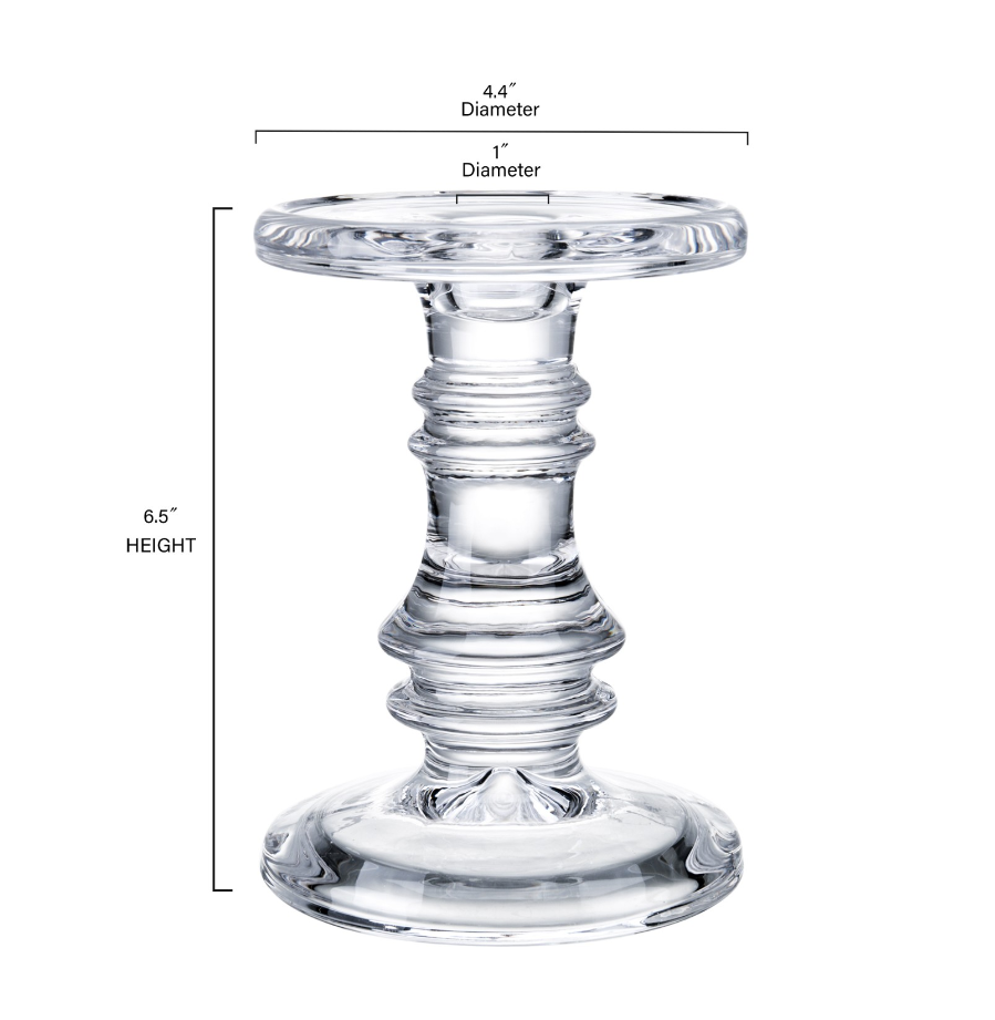 Clear Glass Candle Holder 3 Piece Set