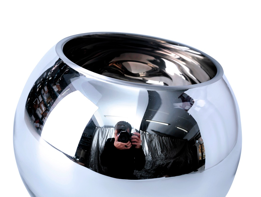 Silver Glass Bowl Medium