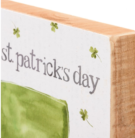 Happy St. Patrick's Day Leprechaun Block Sign