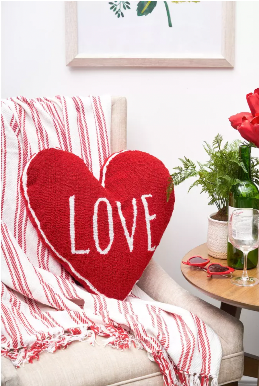 Love Heart Shaped Hooked Pillow