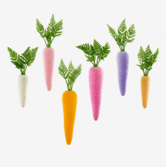 Flocked Small Carrot White