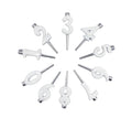 White Candle Number Holder Set