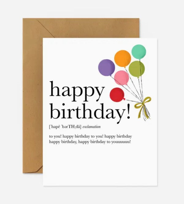 Happy Birthday Definition Illustrated - Birthday Card