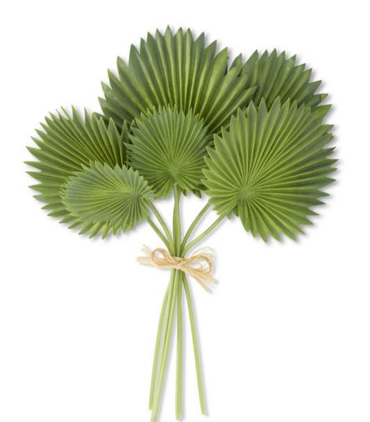 Real Touch Fan Palm Leaf Bundle (6 Stems) 16 Inch