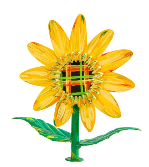 Plaid Sunflower Finial