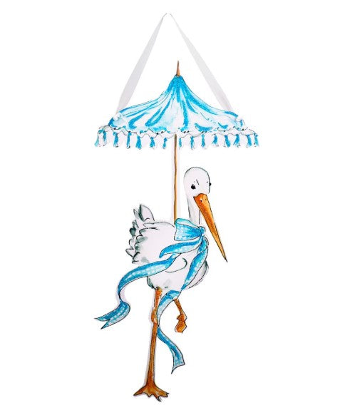 Boy Stork PVC Door Hanger