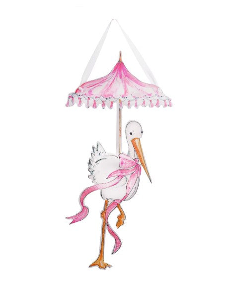 Girl Stork PVC Door Hanger