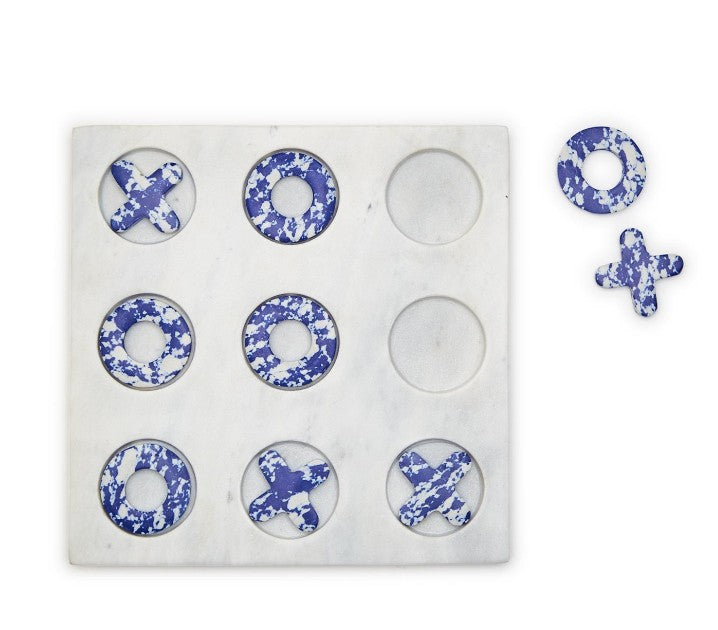 Blue Marble Hand-Crafted Tic-Tac-Toe
