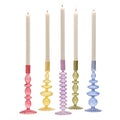 Hand-Blown Glass Taper Candlestick Candleholder