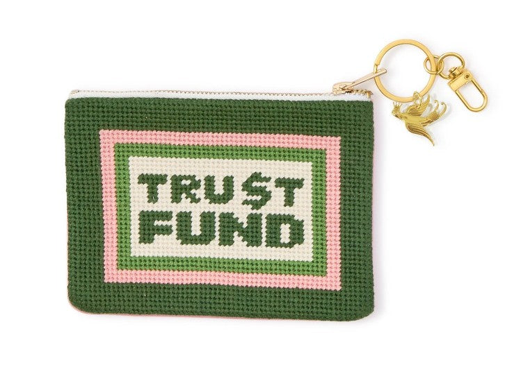 "Trust Fund" Needlepoint Pouch