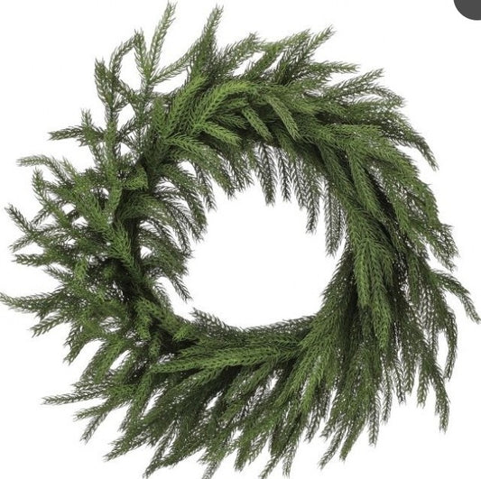 Real Touch Forest Norfolk Pine Wreath 28"