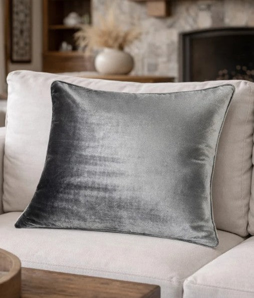 Castle Hill Zain Solid Charcoal Pillow