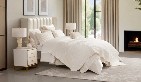 Mykonos Ivory Linen Quilt Set King