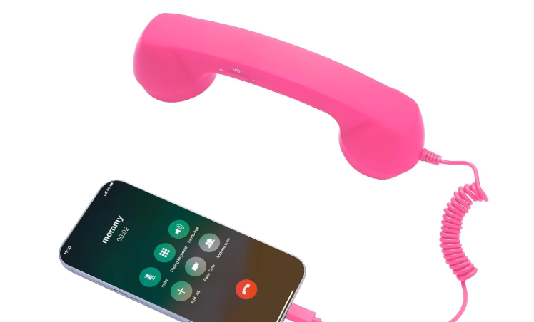 Hot Pink Retro Telephone Handset for iPhone