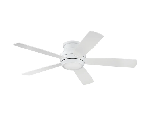 White Tempo 52" 5 Blade Indoor LED Ceiling Fan