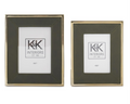 Green Leather Frams w/ Gold Metal Trim 5x7