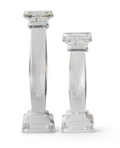 Glass Beveled Tapered Pillar Candleholder Small