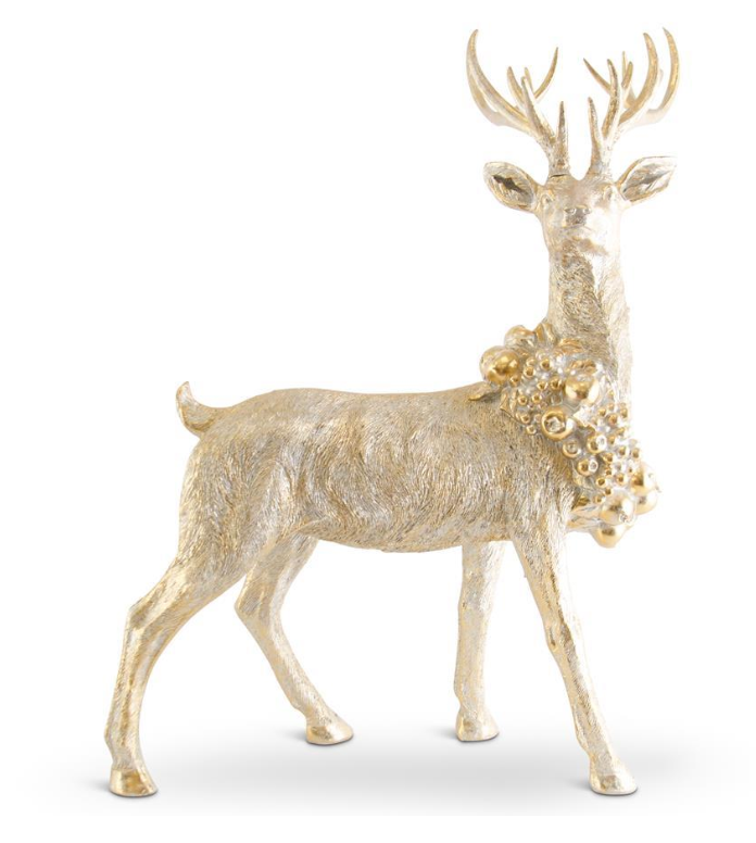 Standing Antique Gold Resin Deer