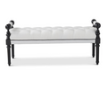 White & Black Tufted Bench 55in
