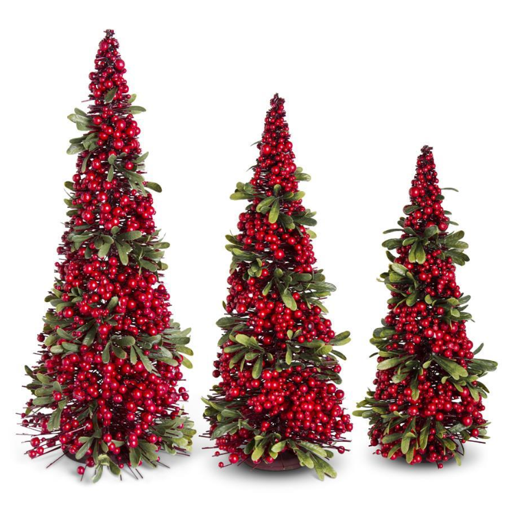 Mistletoe and Berry Cone Tree Large