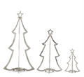 Silver Metal Christmas Tree Candleholder Medium
