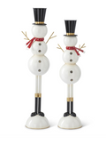 Black & White Metal Long Leg Snowmen 21"