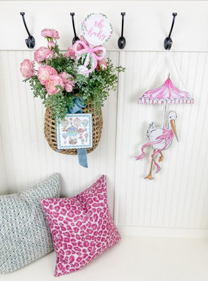 Girl Stork PVC Door Hanger