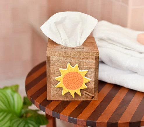 Happy Everything! Mini Square Wood Tissue Box