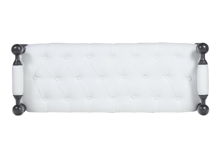 White & Black Tufted Bench 55in