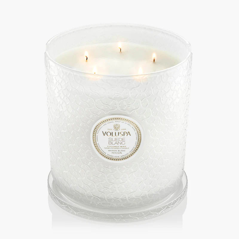 Suede Blanc 5 Wick Hearth Candle