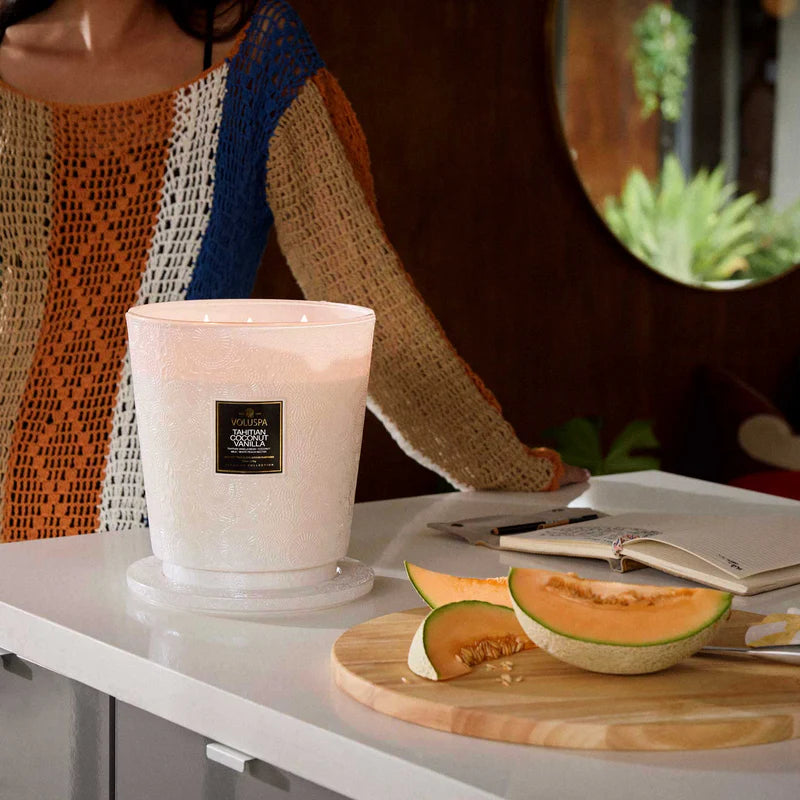 Tahitian Coconut Vanilla 5 Wick Hearth Candle
