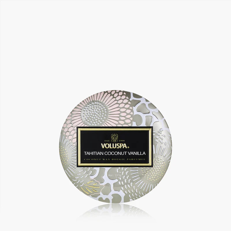 Tahitian Coconut Vanilla Mini Tin Candle