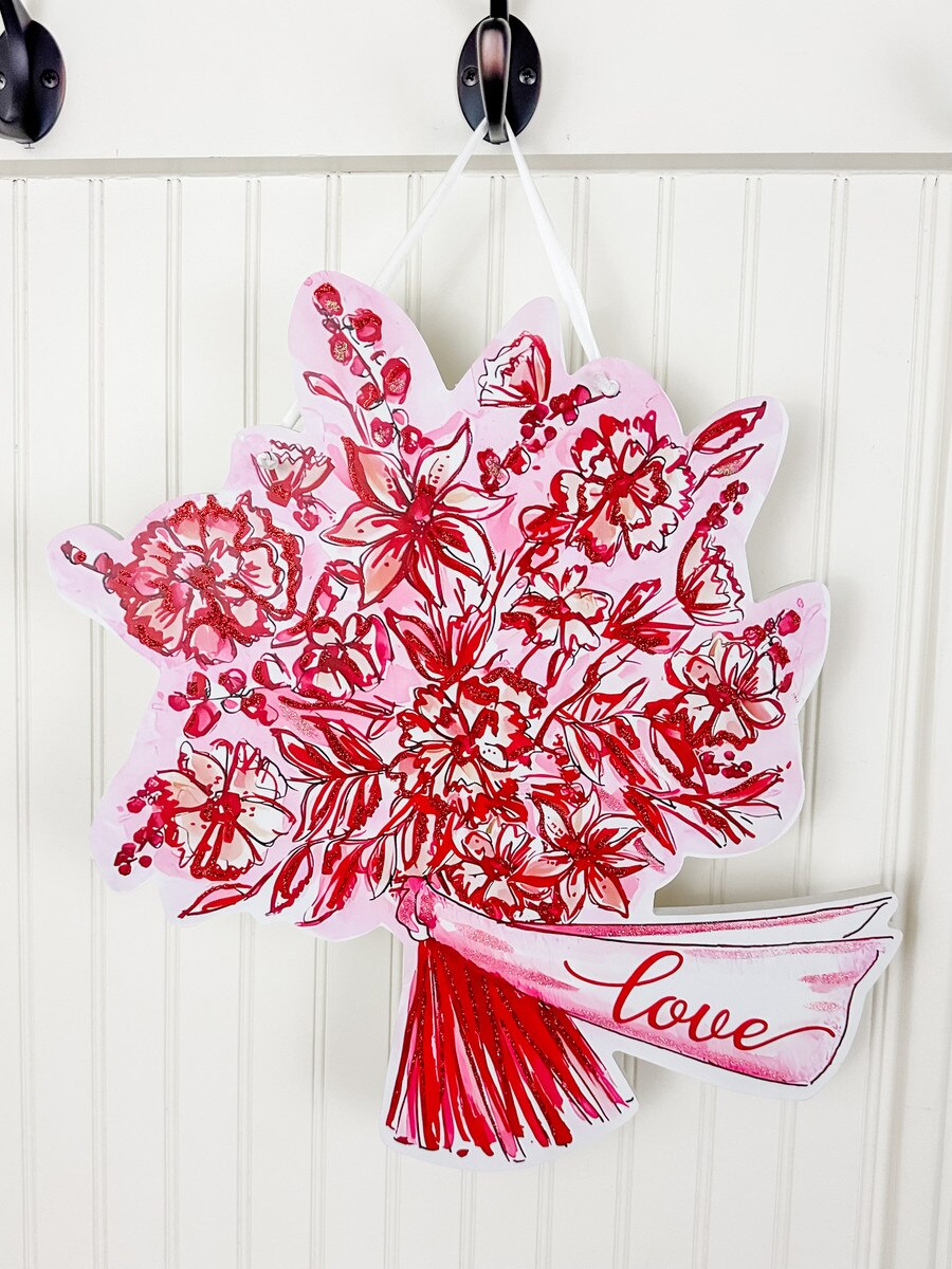 Love Bouquet PVC Door Hanger