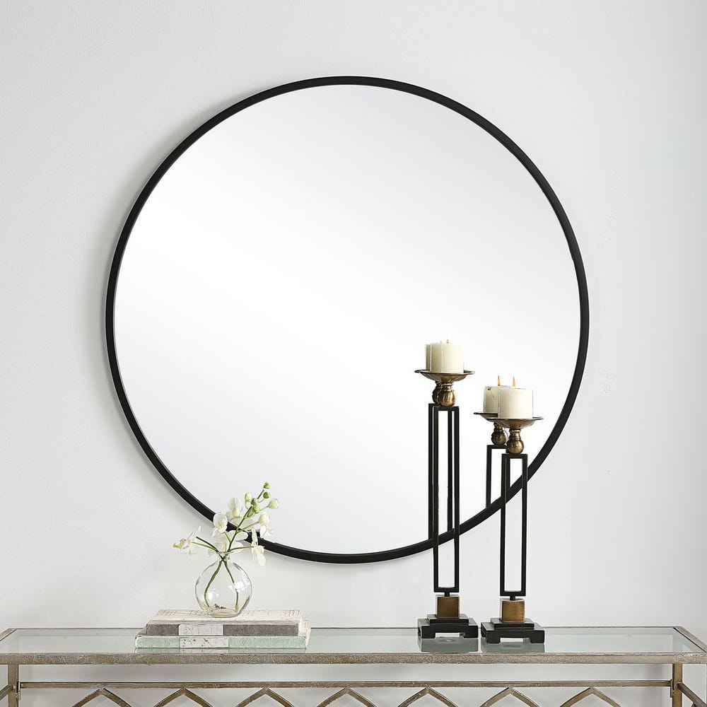Round Mirror Black Frame